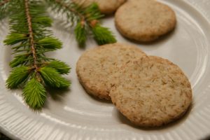 spruce tip shortbread cookies