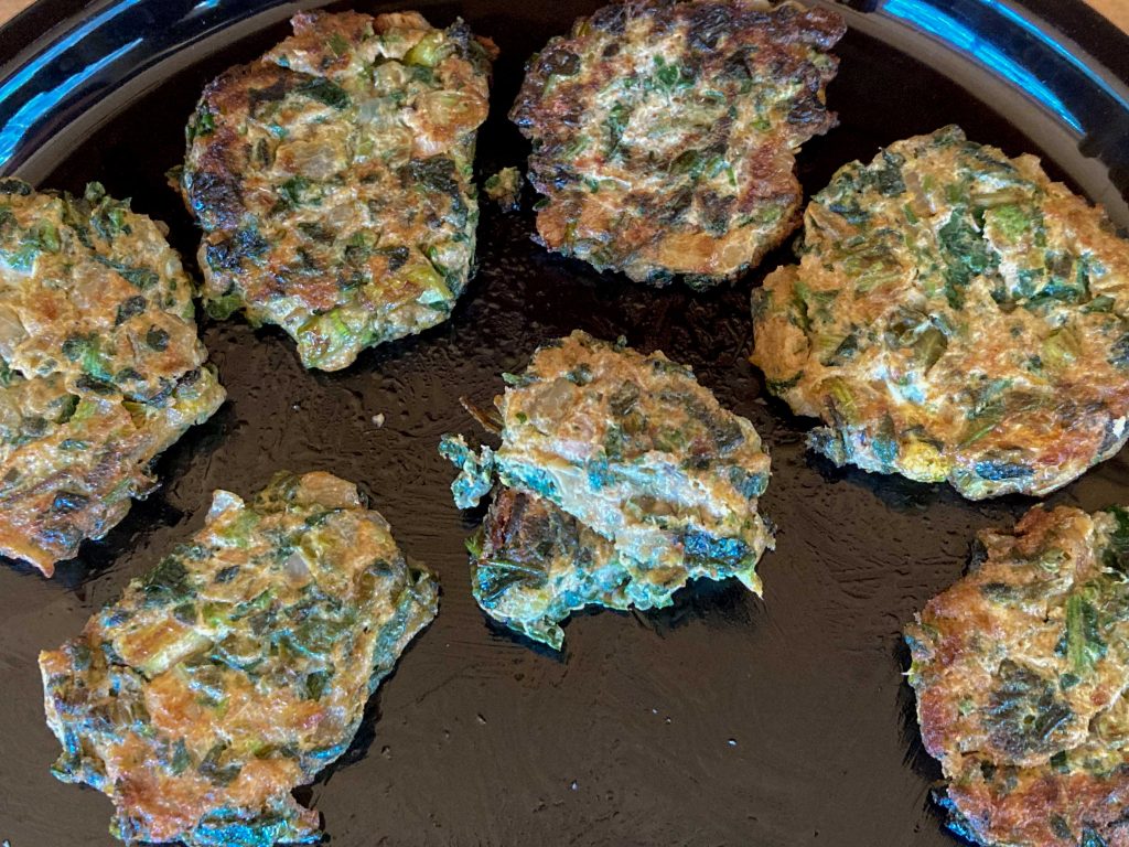 spring greens fritters