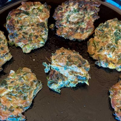 Spring Greens Fritters (with Evening Primrose Root!)