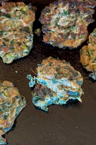 spring greens fritters