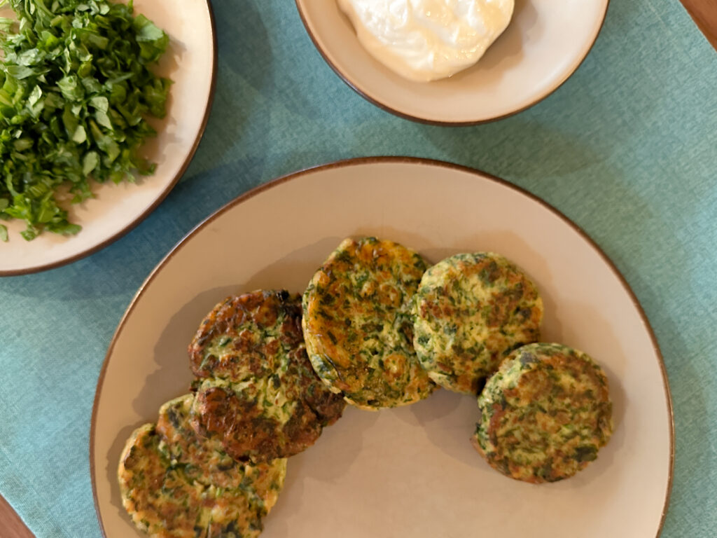 spring greens fritters