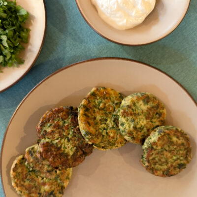 Spring Greens Fritters (with Evening Primrose Root!)