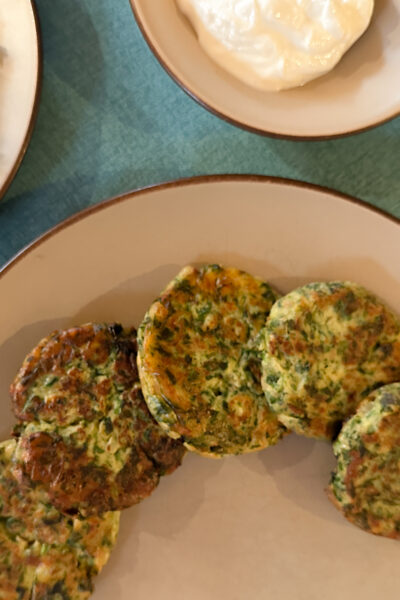 spring greens fritters