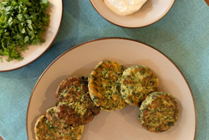 spring greens fritters