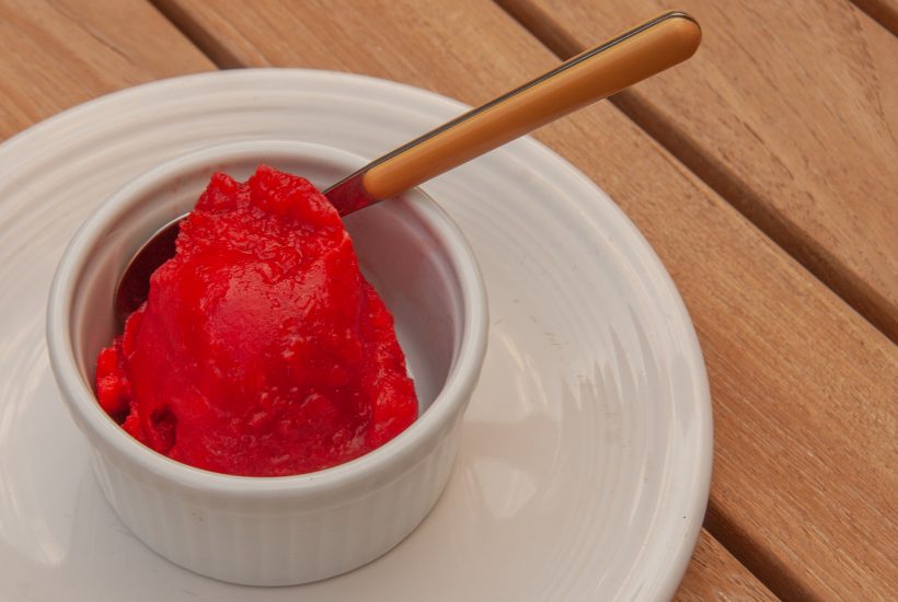 bright red cherry sorbet