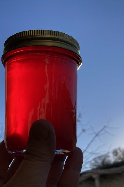 ruby-tones crabapple jelly with hot peppers