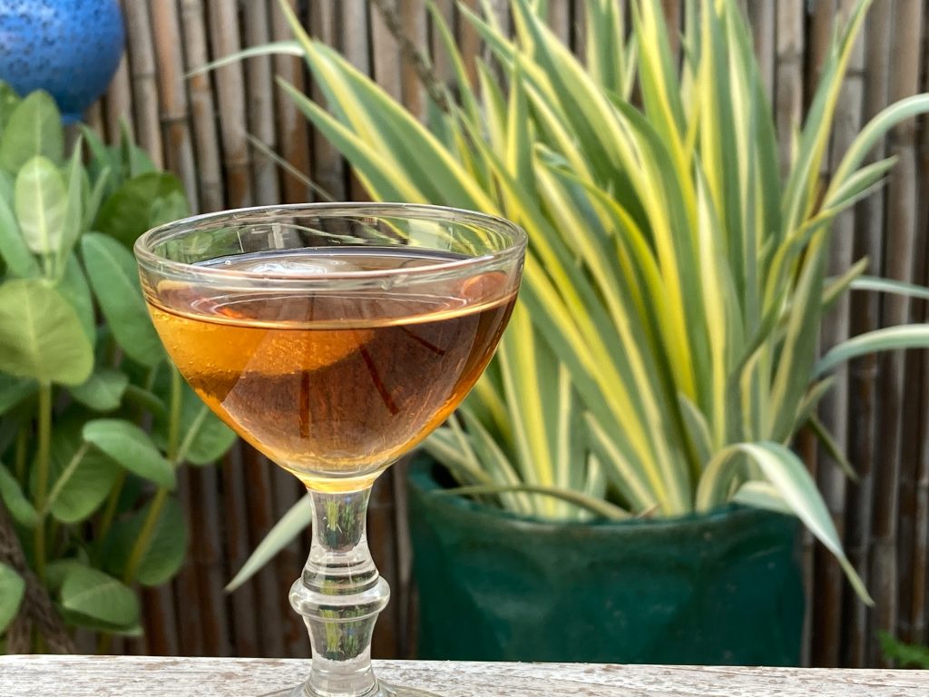 apricot umeshu liqueur in a glass